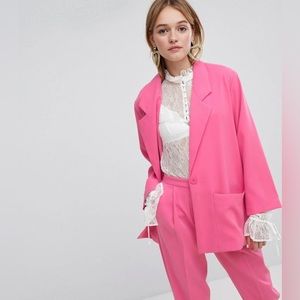 MONKI tailored blazer in pink